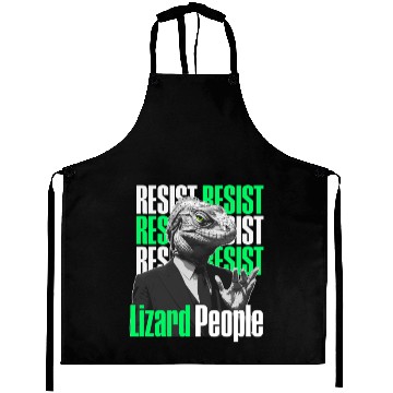 Discover Resist Reptilians Lizard People Aprons