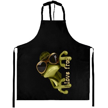 Discover i love frog funny frog design Aprons