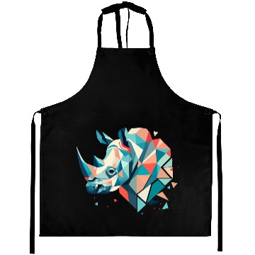 Discover Abstract Rhinoceros - Geometric Strength Aprons