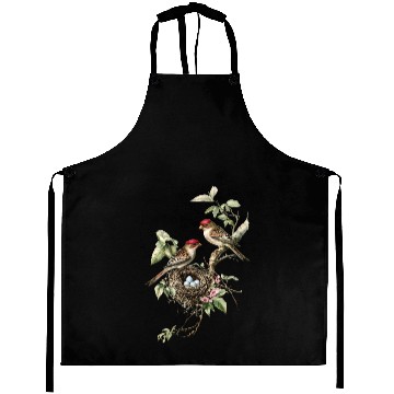 Discover Vintage Bird Nest Illustration Aprons