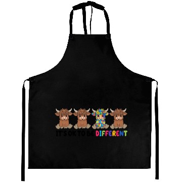 Discover Unique & Proud – Autism Awareness Highland Cow Aprons