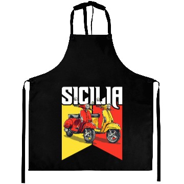 Discover Sicilia Flag Aprons - Sicilian Scooters Sicily