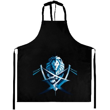 Discover Unity Emblem: Lion and Bridge Intertwined Aprons