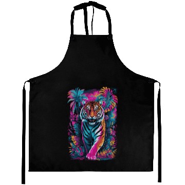 Discover Psychedelic Tiger in Vibrant Jungle Design Aprons