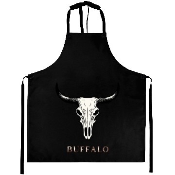 Discover Buffalo Skull Art Aprons