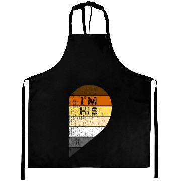 Discover Bear Pride Couple Heart I'm His He's Mine Matching Aprons