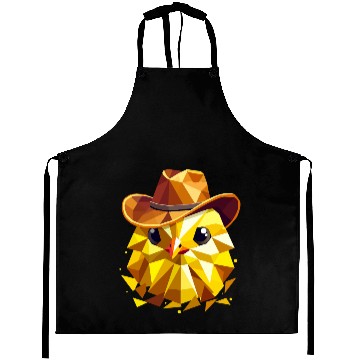 Discover Cute chick with a stylish cowboy hat Aprons