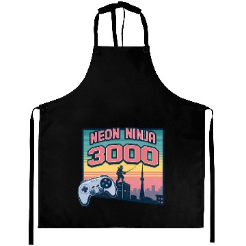 Discover Neon Ninja 3000 - Retro Video Game Aprons
