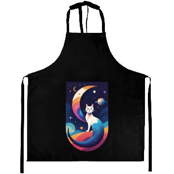 Discover Celestial Cosmic Cat Aprons
