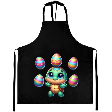 Discover Turtle juggling colorful Easter eggs Aprons