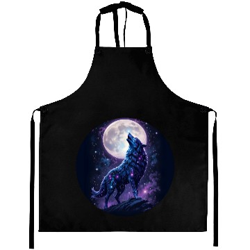 Discover Mystic Blue Wolf Aprons