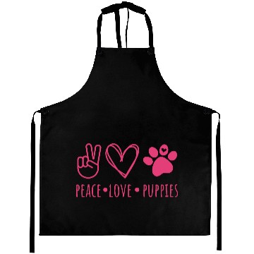 Discover Peace Love Puppies Aprons