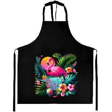 Discover Flamingo Design Aprons