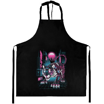 Discover Cyberpunk Neon Tiger Futuristic Design Aprons
