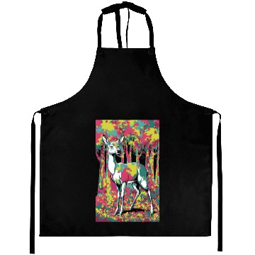 Discover Trippy camouflage deer in the forest Aprons