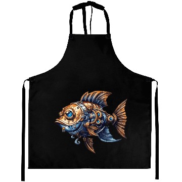 Discover Steampunk Fish Unique Fantasy Ocean Aprons