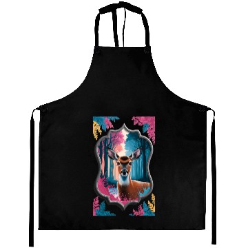 Discover Deer in the forest framed mirror Aprons