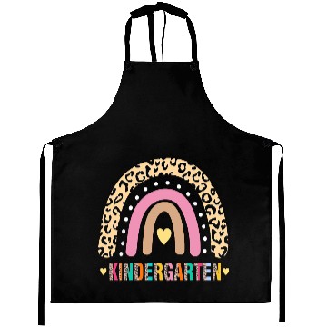 Discover Kindergarten Teacher Leopard Rainbow Teacher Aprons
