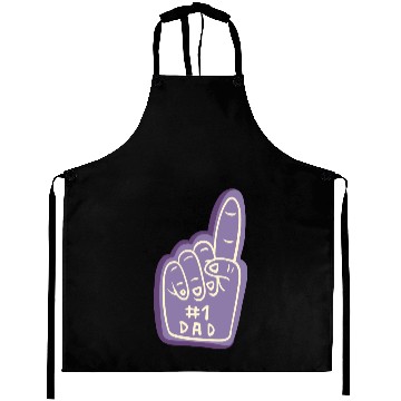 Discover #1 Dad – Purple Foam Finger Badge Aprons