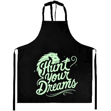 Discover Motivational Typography with Lion Illustration Aprons