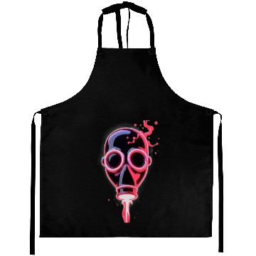 Discover Neon Cyberpunk Gas Mask – Glowing Apocalypse Art Aprons