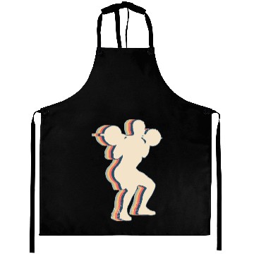 Discover Squats Workout Gym Retro Line Art Aprons