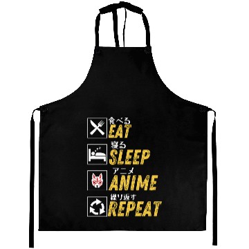 Discover Eat and sleep and anime and repeat Aprons