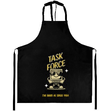 Discover Old computer Task Force 1984 Aprons