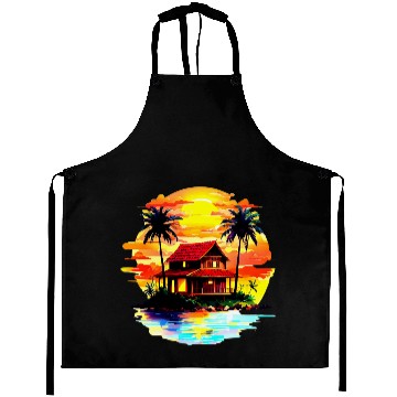 Discover Sunset Serenity in the Tropics Aprons