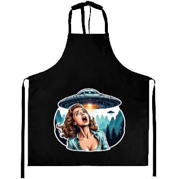 Discover UFO Invasion Alien Abduction Panic Aprons