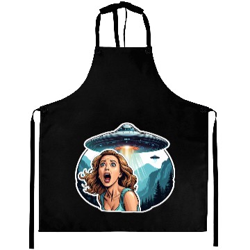 Discover UFO Invasion Alien Abduction Horror Aprons