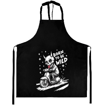 Discover Born to Be Wild - Skull Devil on Scooter Aprons