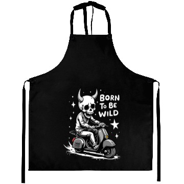 Discover Born to Be Wild - Skull Devil on Scooter Aprons