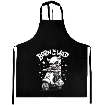 Discover Born to Be Wild - Skull Devil on Scooter Aprons