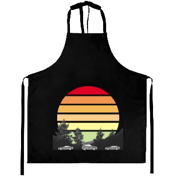 Discover Green Horizons – Sun, Trees, and Vehicles Logo Aprons