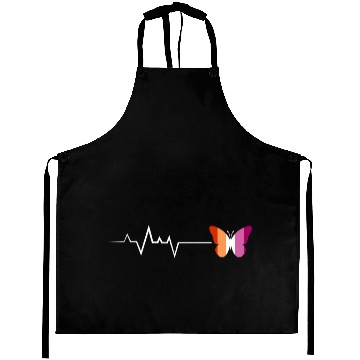 Discover Lesbian Heartbeat Butterfly Pride Flag Colors Art Aprons