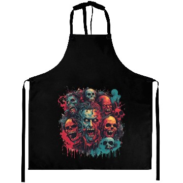 Discover Haunted Horror Faces – Creepy Skull Art Aprons