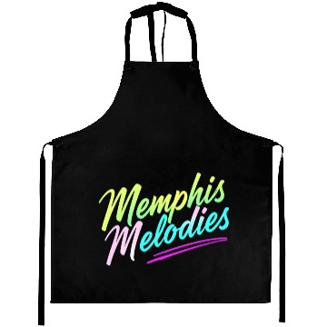 Discover Memphis Melodies Pastel Vibrant Typography Art Aprons