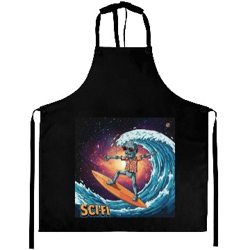 Discover Sci- Fi: Surfer Robot In Outer Space Aprons