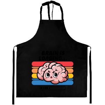 Discover Brain Is Loading Cute Retro Brain Aprons