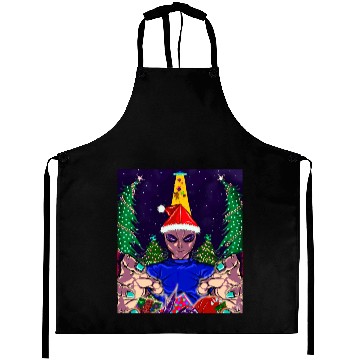 Discover Alien Christmas Gifts Collection Time! Aprons
