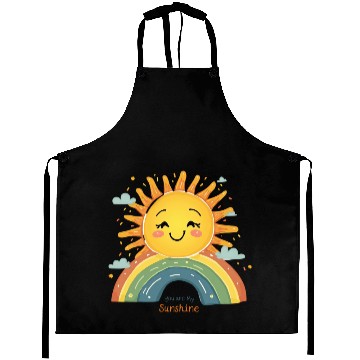 Discover You Are My Sunshine – Happy Sun & Rainbow Design Aprons