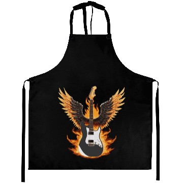 Discover Flaming Guitar with Wings – Rock & Roll Aprons