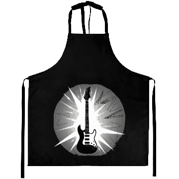 Discover Black & White Electric Guitar Explosion – Rock Aprons