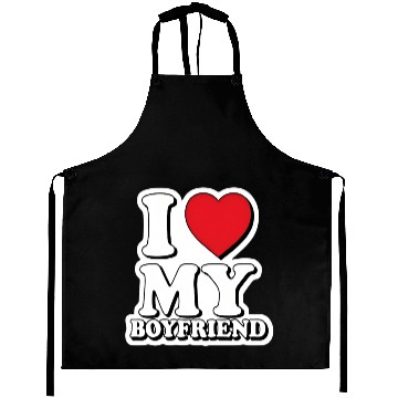 Discover "I Love My Boyfriend" graphic design Aprons