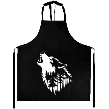 Discover Howling Wolf & Forest Silhouette Aprons