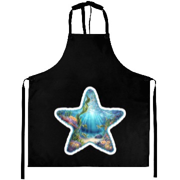 Discover Vibrant Starfish Illustration Aprons