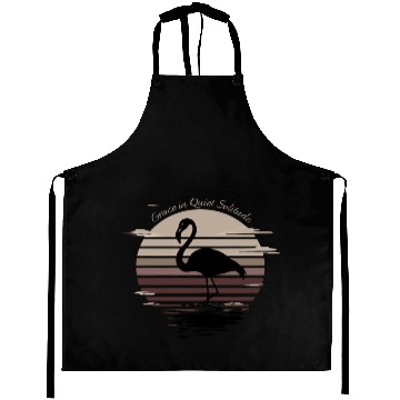 Discover Serene Flamingo Sunset Silhouette Aprons
