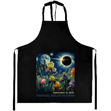 Discover Partial Solar Eclipse Cosmic Floral Night on Aprons