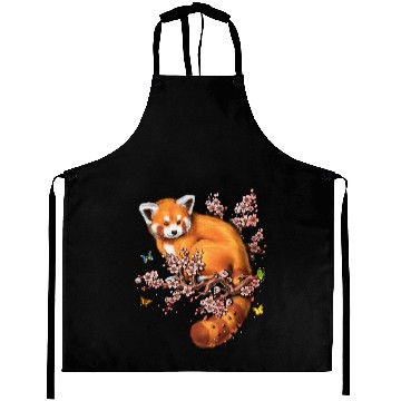 Discover Red Panda Cherry Blossom Aprons